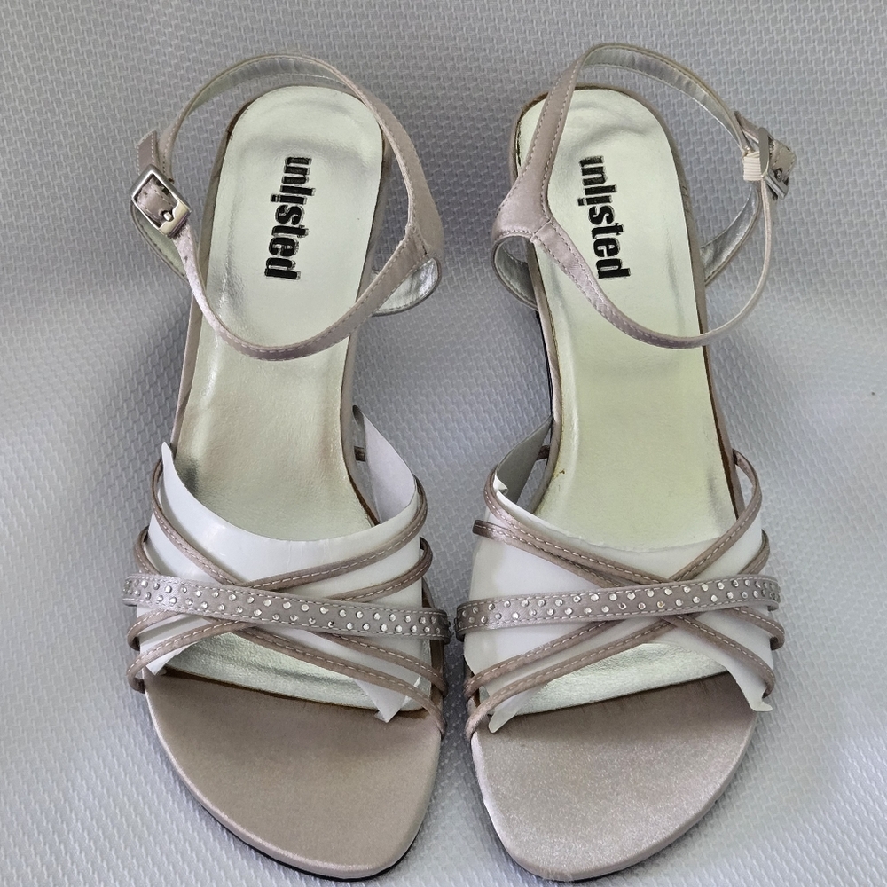 Unlisted Silver Slingback Heel Shoes, Sz 8
